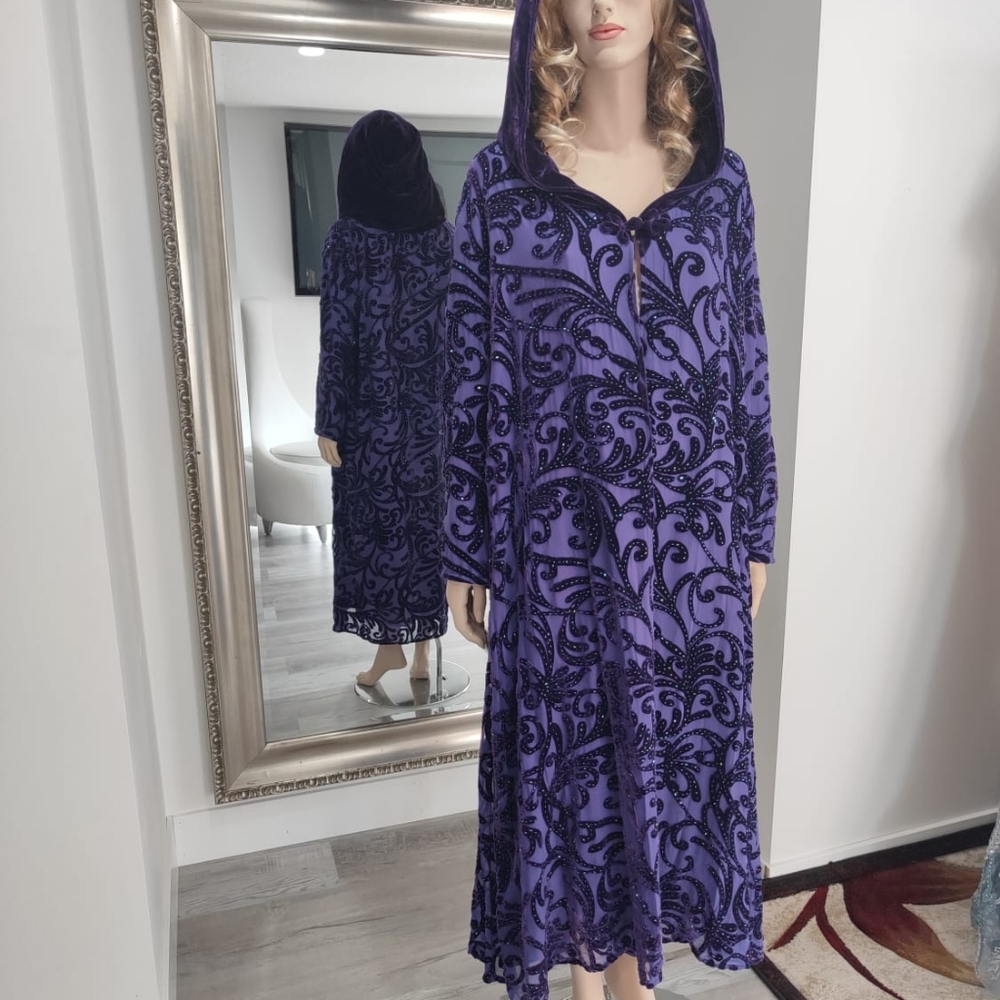 Purple Beaded & Hooded Robe - Picture 3 of 4